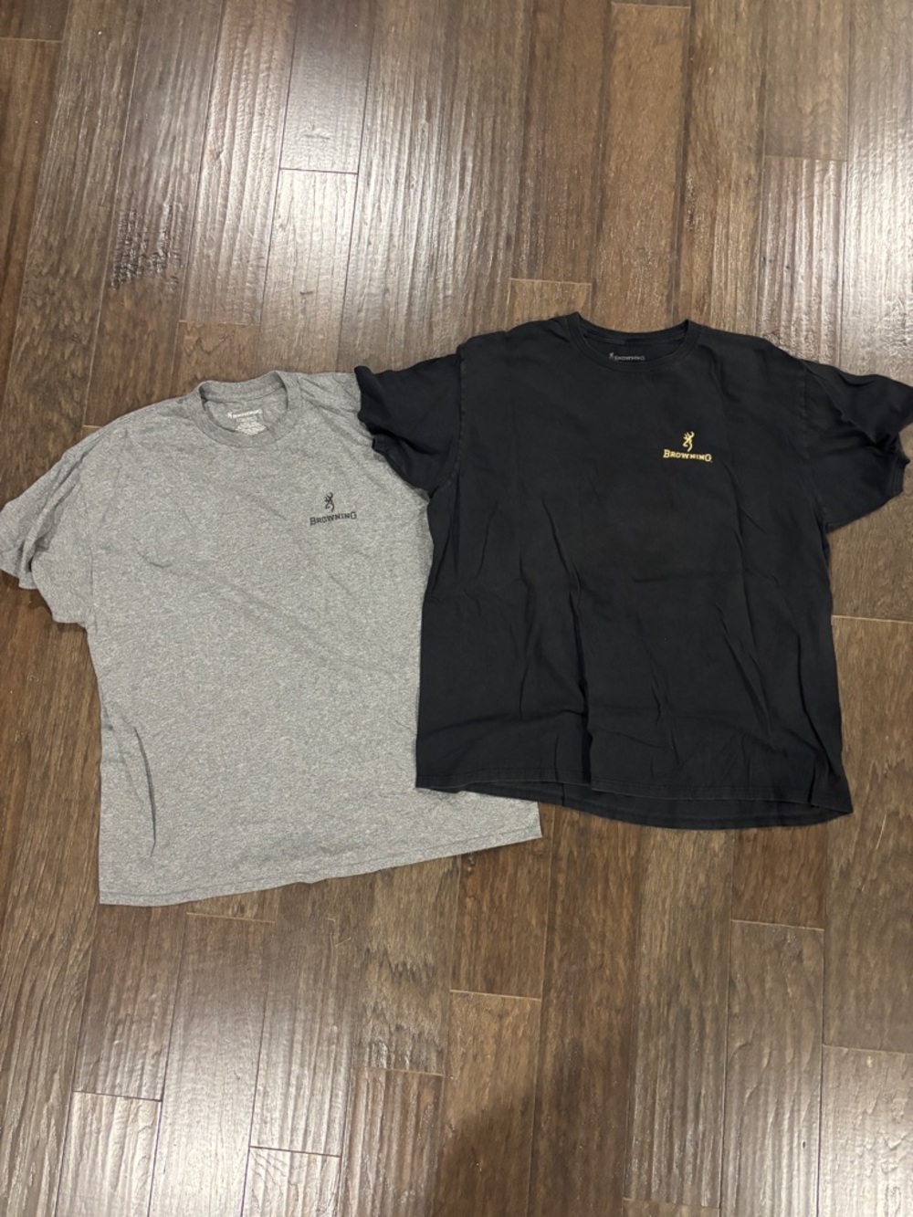 Browning Short-Sleeve Tee Pair in Black and Gray with Gold Logo